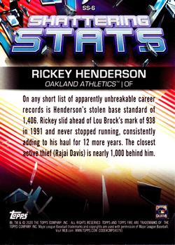 2020 Topps Fire - Shattering Stats #SS-6 Rickey Henderson Back
