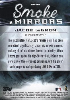 2020 Topps Fire - Smoke and Mirrors Gold Minted #SM-12 Jacob deGrom Back