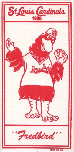 1986 Schnucks Milk St. Louis Cardinals #NNO FredBird Front