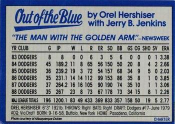 1988 Out of the Blue Orel Hershiser #NNO Orel Hershiser Back