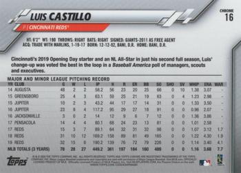 2020 Topps Chrome Ben Baller Edition #16 Luis Castillo Back