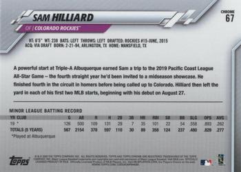 2020 Topps Chrome Ben Baller Edition #67 Sam Hilliard Back