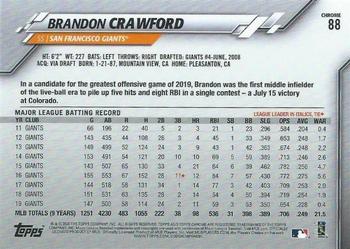 2020 Topps Chrome Ben Baller Edition #88 Brandon Crawford Back
