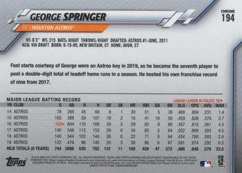 2020 Topps Chrome Ben Baller Edition #194 George Springer Back