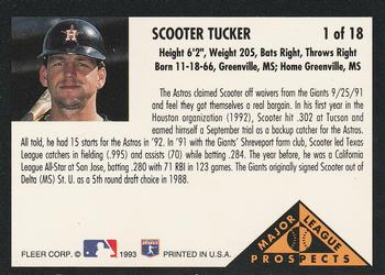1993 Fleer - Major League Prospects (Series Two) #1 Scooter Tucker Back