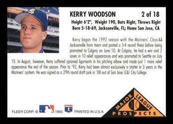 1993 Fleer - Major League Prospects (Series Two) #2 Kerry Woodson Back