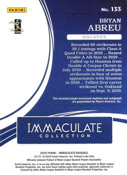 2020 Panini Immaculate Collection - Red #133 Bryan Abreu Back