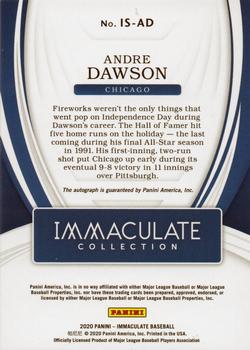 2020 Panini Immaculate Collection - Immaculate Signatures Holo Silver #IS-AD Andre Dawson Back