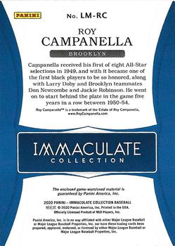 2020 Panini Immaculate Collection - Legends Material #LM-RC Roy Campanella Back