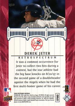 2008 Upper Deck Spectrum - Derek Jeter Retrospectrum Red #DJ19 Derek Jeter Back