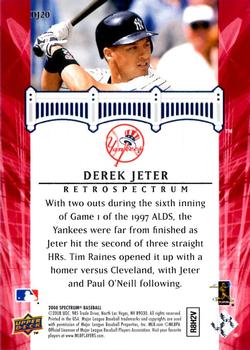 2008 Upper Deck Spectrum - Derek Jeter Retrospectrum Red #DJ20 Derek Jeter Back