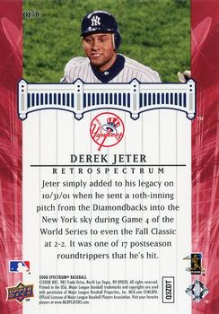 2008 Upper Deck Spectrum - Derek Jeter Retrospectrum Red #DJ58 Derek Jeter Back