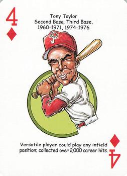 2006 Hero Decks Philadelphia Phillies Baseball Heroes Playing Cards #4♦ Tony Taylor Front