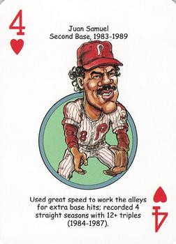 2006 Hero Decks Philadelphia Phillies Baseball Heroes Playing Cards #4♥ Juan Samuel Front