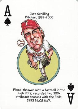 2006 Hero Decks Philadelphia Phillies Baseball Heroes Playing Cards #A♠ Curt Schilling Front