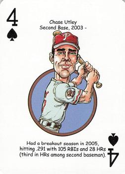 2006 Hero Decks Philadelphia Phillies Baseball Heroes Playing Cards #4♠ Chase Utley Front