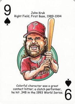 2006 Hero Decks Philadelphia Phillies Baseball Heroes Playing Cards #9♠ John Kruk Front