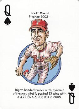 2006 Hero Decks Philadelphia Phillies Baseball Heroes Playing Cards #Q♠ Brett Myers Front
