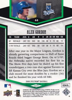 2008 Upper Deck Spectrum - Green #44 Alex Gordon Back