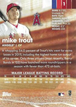 2020 Stadium Club - Red Foil #1 Mike Trout Back