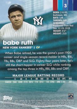 2020 Stadium Club - Red Foil #3 Babe Ruth Back