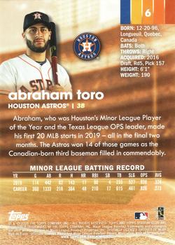 2020 Stadium Club - Red Foil #6 Abraham Toro Back