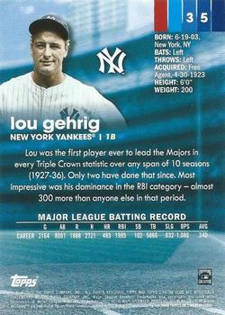 2020 Stadium Club - Red Foil #35 Lou Gehrig Back