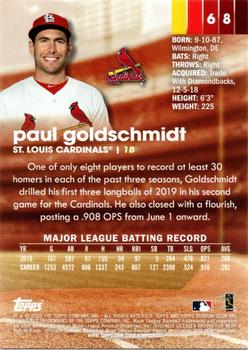 2020 Stadium Club - Red Foil #68 Paul Goldschmidt Back