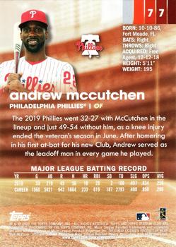 2020 Stadium Club - Red Foil #77 Andrew McCutchen Back