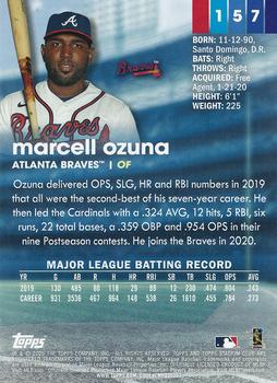 2020 Stadium Club - Red Foil #157 Marcell Ozuna Back