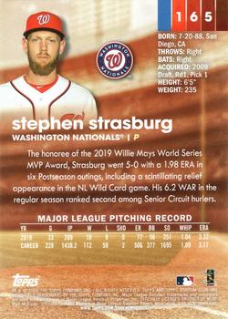 2020 Stadium Club - Red Foil #165 Stephen Strasburg Back