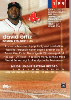 2020 Stadium Club - Red Foil #199 David Ortiz Back