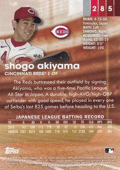 2020 Stadium Club - Red Foil #285 Shogo Akiyama Back