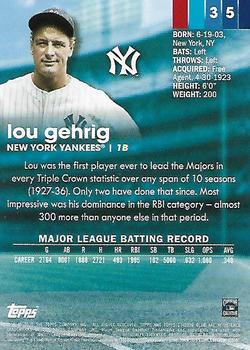 2020 Stadium Club - Black Foil #35 Lou Gehrig Back