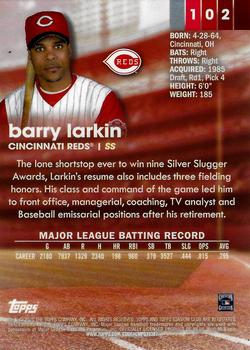 2020 Stadium Club - Black Foil #102 Barry Larkin Back