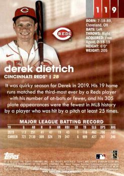2020 Stadium Club - Black Foil #119 Derek Dietrich Back
