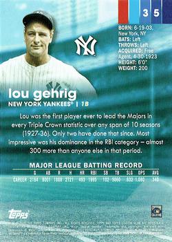 2020 Stadium Club - Sepia #35 Lou Gehrig Back