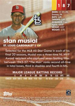 2020 Stadium Club - Black and White #187 Stan Musial Back