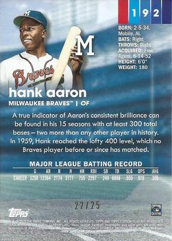 2020 Stadium Club - Rainbow Foilboard #192 Hank Aaron Back