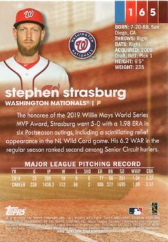 2020 Stadium Club - Members Only #165 Stephen Strasburg Back