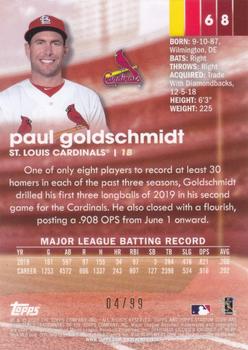 2020 Stadium Club - Chrome Orange Refractor #68 Paul Goldschmidt Back