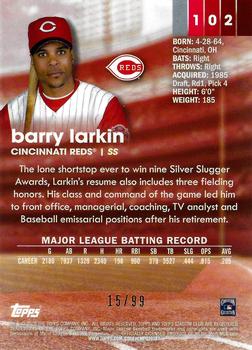 2020 Stadium Club - Chrome Orange Refractor #102 Barry Larkin Back