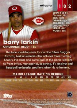 2020 Stadium Club - Chrome Gold Minted Refractor #102 Barry Larkin Back