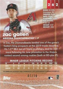 2020 Stadium Club - Chrome Autographs #262 Zac Gallen Back