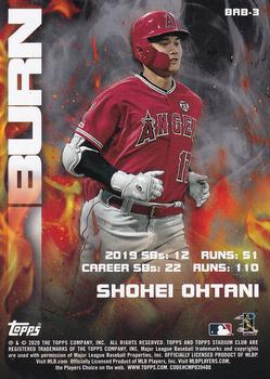 2020 Stadium Club - Bash & Burn #BAB-3 Shohei Ohtani Back
