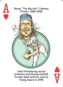 2008 Hero Decks Seattle Mariners Baseball Heroes Playing Cards #A♥ Randy Johnson Front