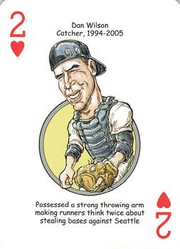 2008 Hero Decks Seattle Mariners Baseball Heroes Playing Cards #2♥ Dan Wilson Front