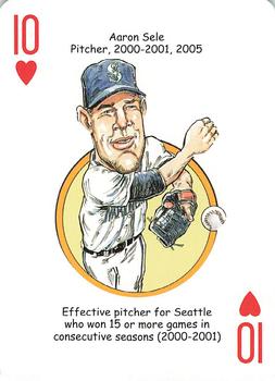 2008 Hero Decks Seattle Mariners Baseball Heroes Playing Cards #10♥ Aaron Sele Front