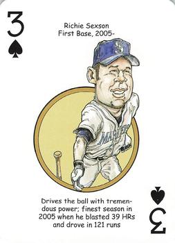 2008 Hero Decks Seattle Mariners Baseball Heroes Playing Cards #3♠ Richie Sexson Front