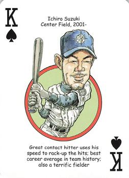 2008 Hero Decks Seattle Mariners Baseball Heroes Playing Cards #K♠ Ichiro Suzuki Front
